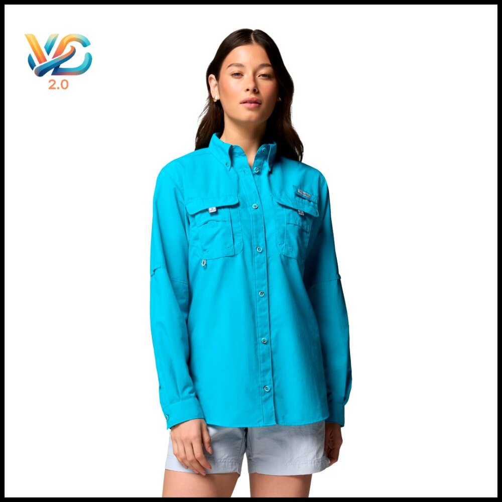 Long Sleeve Button Down Shirt Quick Dry Activewear Fishing Outdoor Relaxed Fit